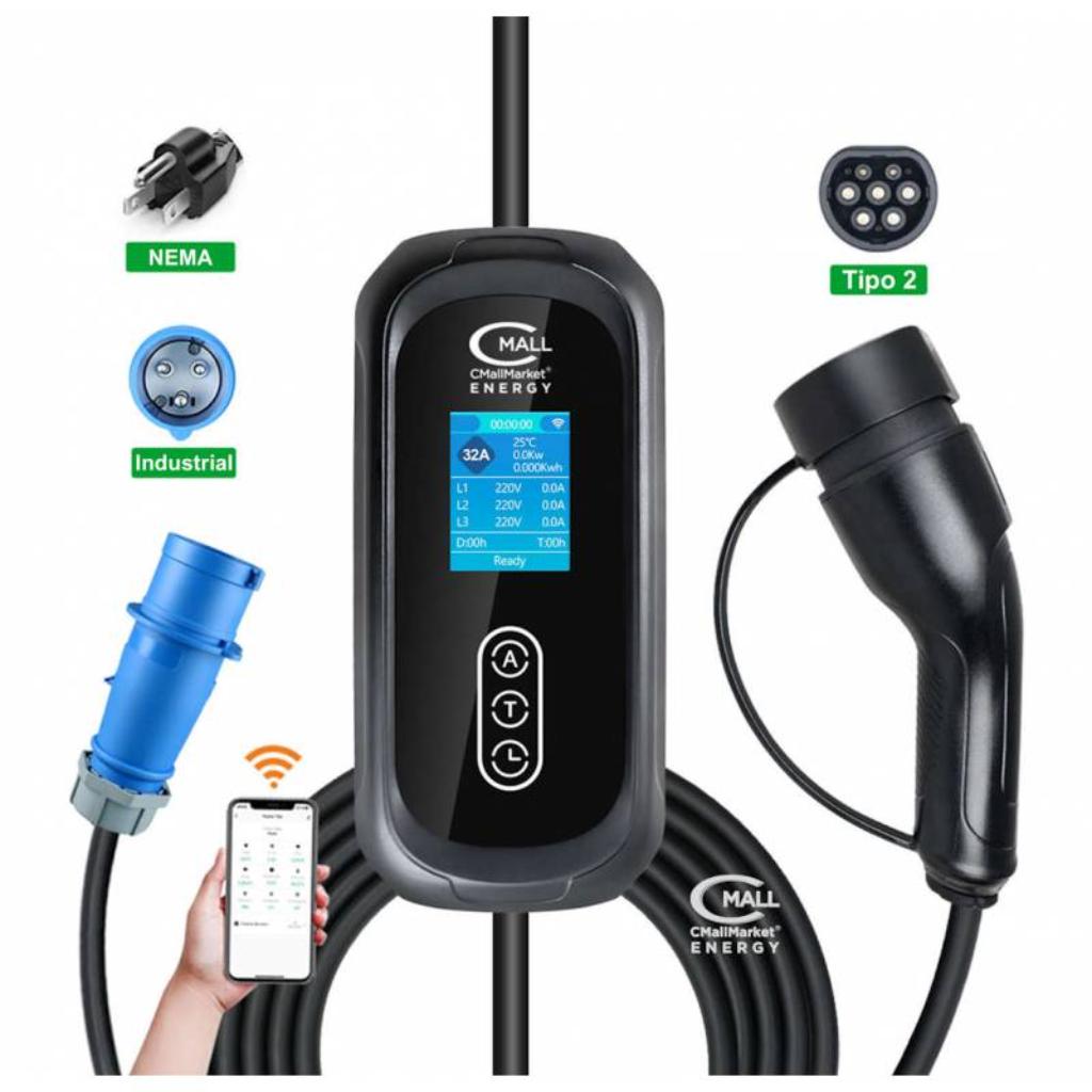 Cargador Portátil 7kW (Tipo Viajero) - Tipo 2 - Energía para Todo - Ecoflow, Bluetti, Anker, Evinka